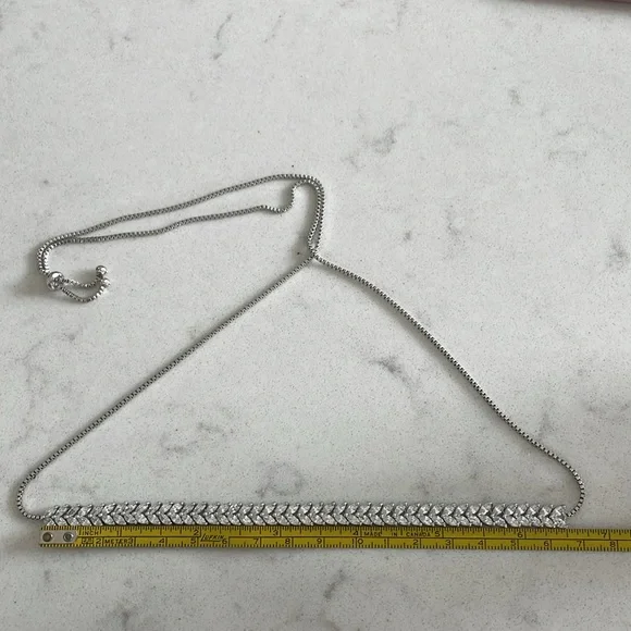 LIM LIM Marquis Cut Clear Crystal/Silver Adjustable Choker/Necklace - Picture 3 of 5